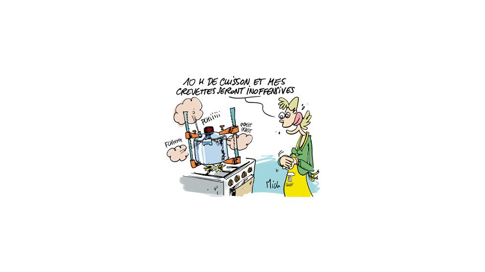 Attention, les crevettes sont cuites, je répète les crevettes sont cuites !