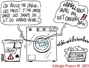 La machine à laver le linge, centre d'extermination des acariens mais également centre de contamination ?