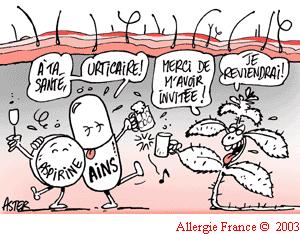 Urticaire chronique + aspirine + AINS : le mauvais cocktail.