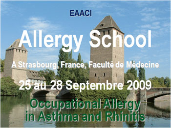 EAACI Allergy School Strasbourg 2009 - 25 – 28 septembre 2009 à Strasbourg.